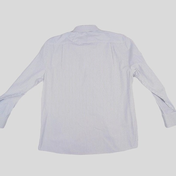 Tommy Hilfiger Gray & White Stripe Long Sleeve cotton shirt 17 32/33 Button Down - Picture 3 of 6